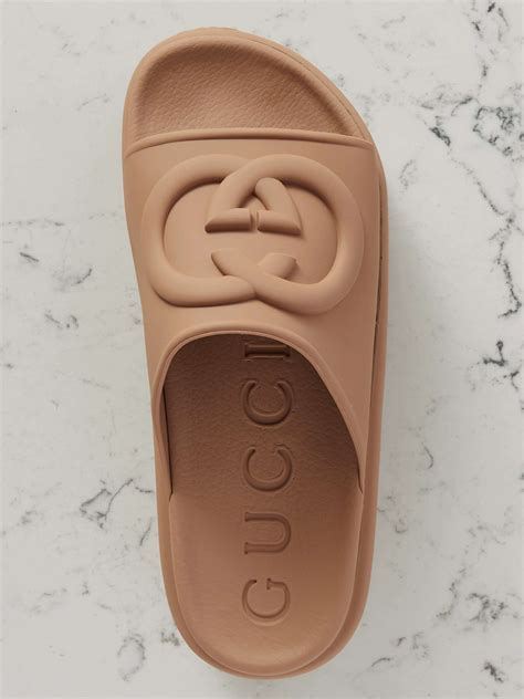 gucci men's rubber slide sandal|Gucci miami rubber platform slides.